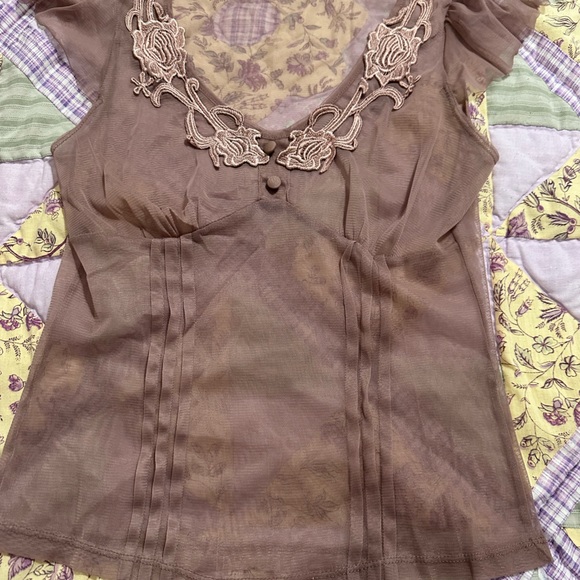Heart Moon Star Tops - mesh y2k layered top nwot